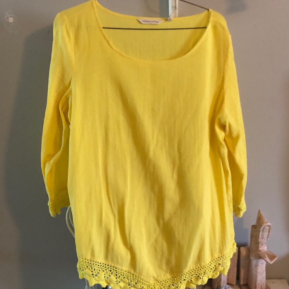 Soft Surroundings Yellow Tunic Top